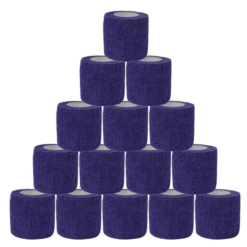 15pcs 2.5/5/7.5cm Colorful Sports Self Adhesive Elastic Breathable Sports Wrap Tape For Knee Pads Finger Ankle Aid Kit Pet Tool