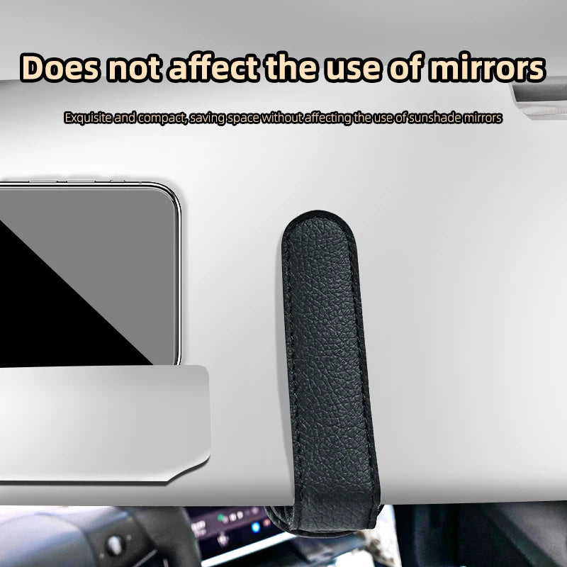 JFBONIN Leather Magnetic Sunglasses Holder Car Sunshade Accessory with Ticket Clip Functional Sunshades Car Accessory