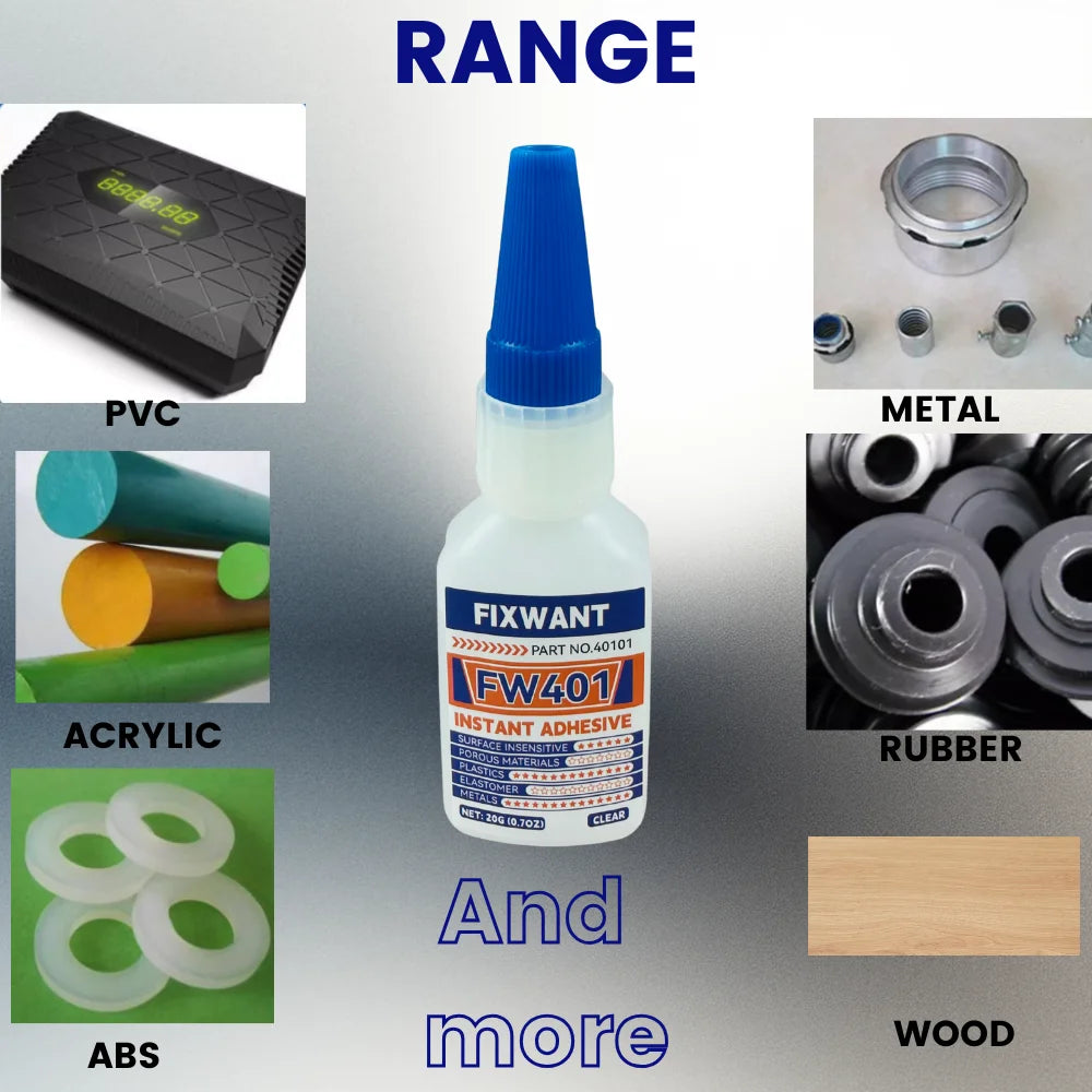 20g FW401/406/495/480 Super Glue Instant Quick-Drying Cyanoacrylate Adhesive Leather Rubber Wood Metal Strong Bond Liquid Glue