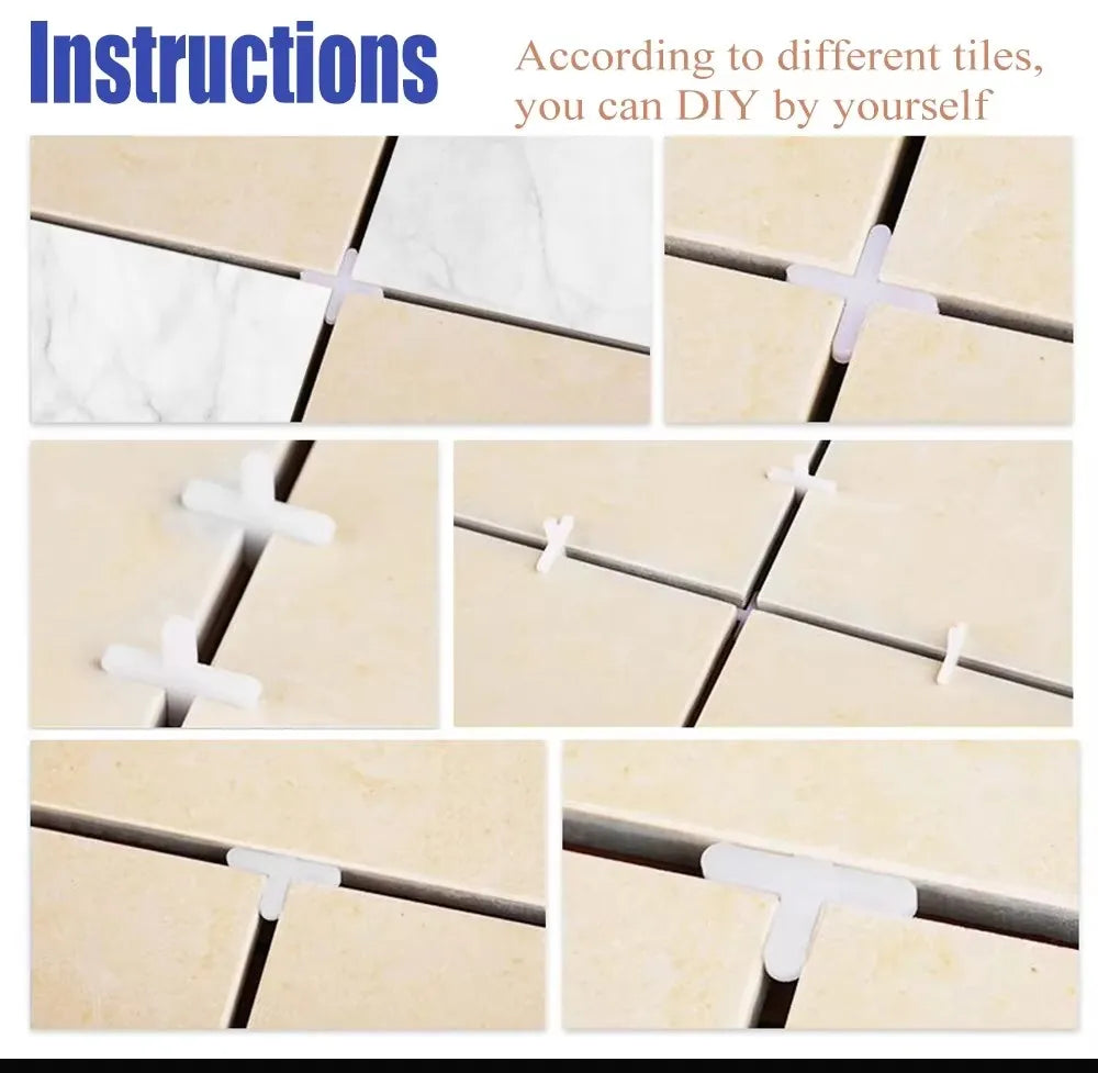 Ceramic Tile Spacer 2mm Cross Tile Leveling System Clips For Floor Wall Laying Construction Tools for Perfect Tile Alignment