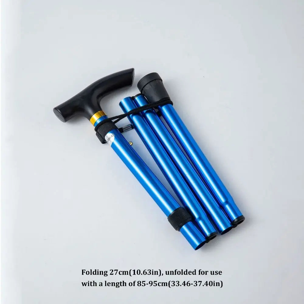 Lightweight Telescopic Trekking Stick Strengthen 5-Section Crutches Adjustable Portable Folding Canes for Adults Elderly People