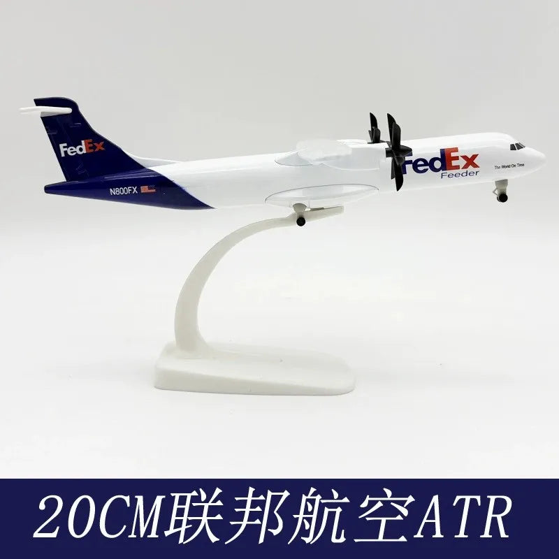 ATR Federal Aviation 20cm Alloy Metal Aircraft Model Toy with Landing Gear Wheels Adults Fun toy Static Display Model Aircraft