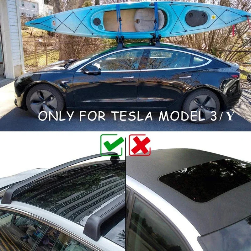 For Tesla Model Y / Model 3 2017-2026 Aluminum Transportation Tool Car Roof Cross Bars Rooftop Luggage Cargo Carrier Rack