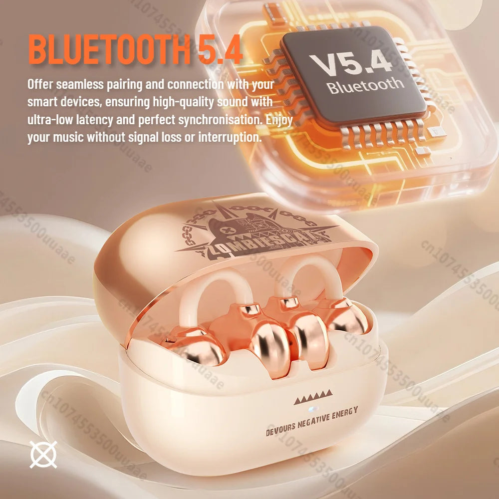 Zombiescat B15 OWS Ear Clip Earphones 360° Immersive Stereo Bluetooth 5.4 Headphone IPX4 Waterproof Sports TWS Wireless Earbuds
