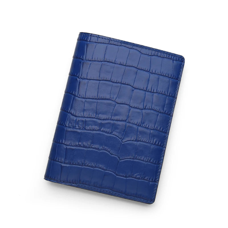 Hiram Beron Personalized Passport Cover Luxury Anti RFID Leather Embossed Crocodile Pattern Luxury Wallet Dropship