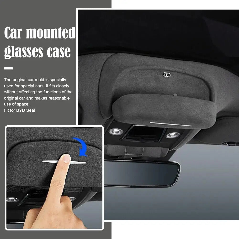 Car Glasses Case For BYD Seal Sunglasses Storage Box ABS / Suede Ceiling Glasses Holder Organizer Auto Interior Accessories W5O8