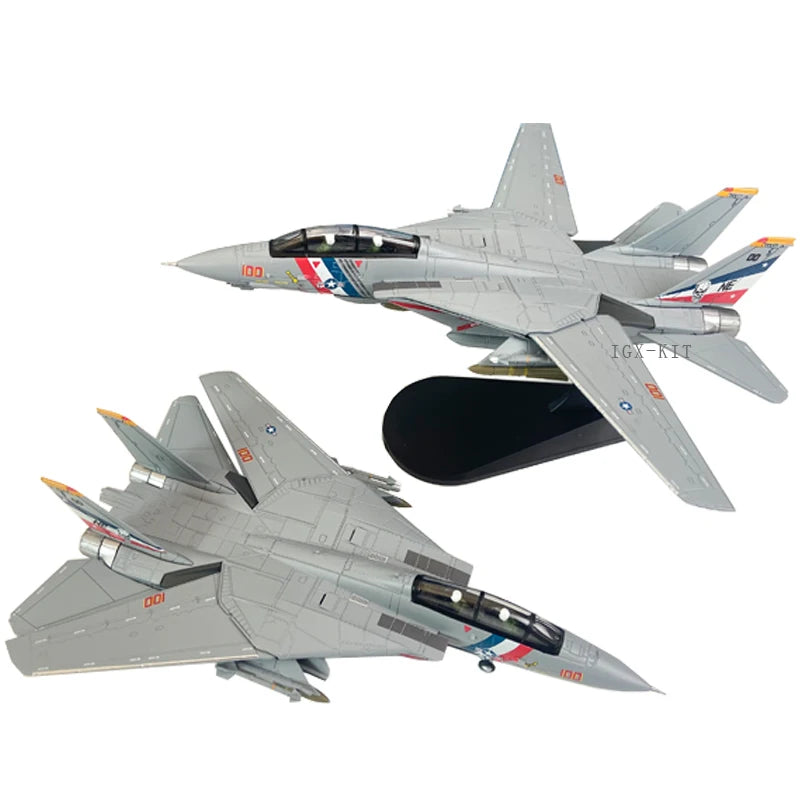 1/100 Scale US F-14D Tomcat Fighter Jet F14 Bounty Hunter Aircraft Diecast Finished Military Plane Model Collection Ornament