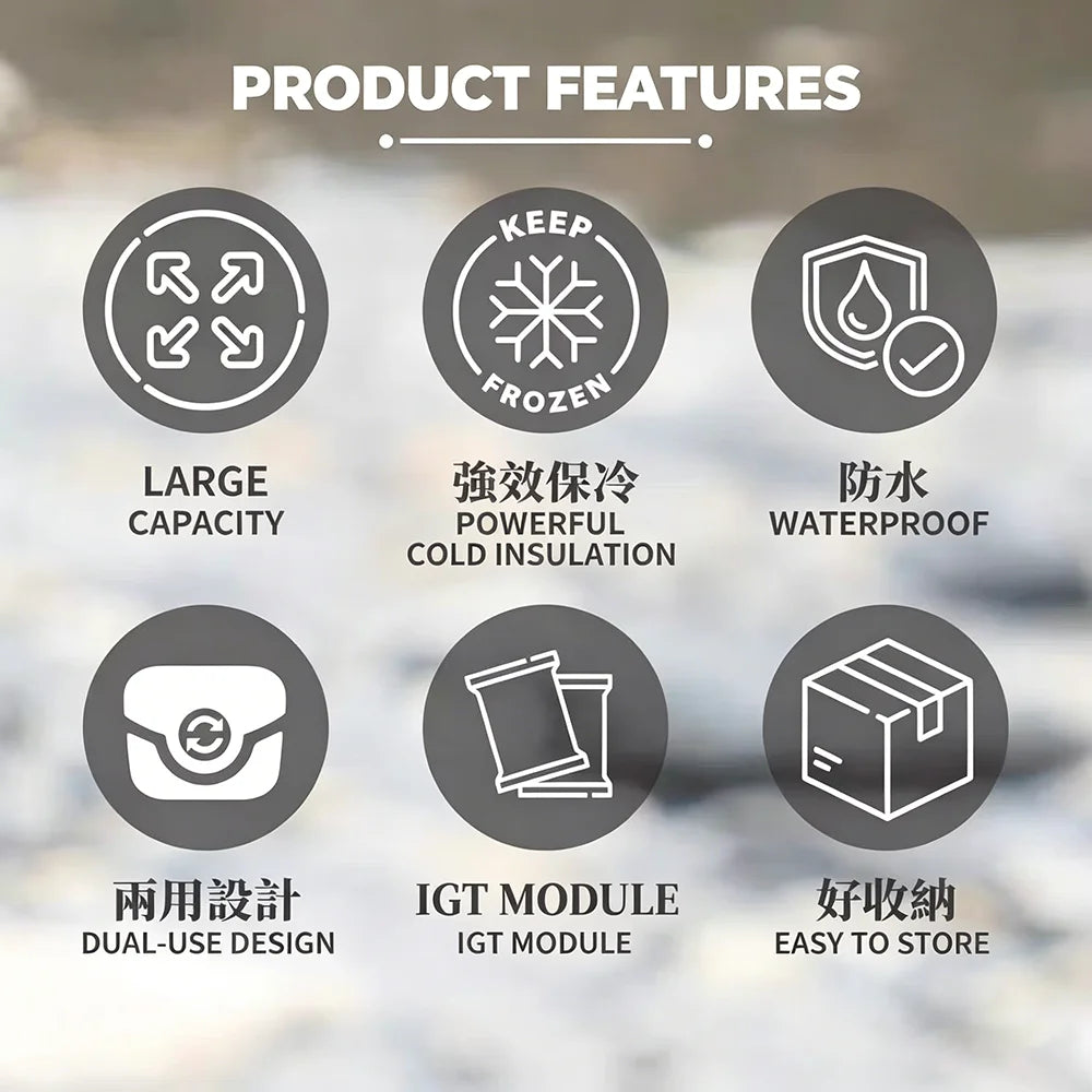 1Unit IGT Ice Bucket Camping Table Incubator Refrigerated Picnic Iced Drink Ice Bag Water Storage Insulation Bag