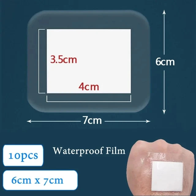 10pcs Waterproof Breathable Sterile Dressing Plaster Wound Hemostasis Sticker Cushion Adhesive First Aid Bandage Emergency Kit