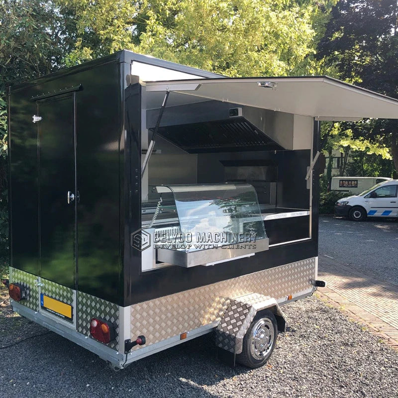 Belyoo 2026 9.8ft Street Food Trailer Mobile Hot Dog Stand Food Truck With Full Kitchen Juice Vending Trailer Ice Cream Truck