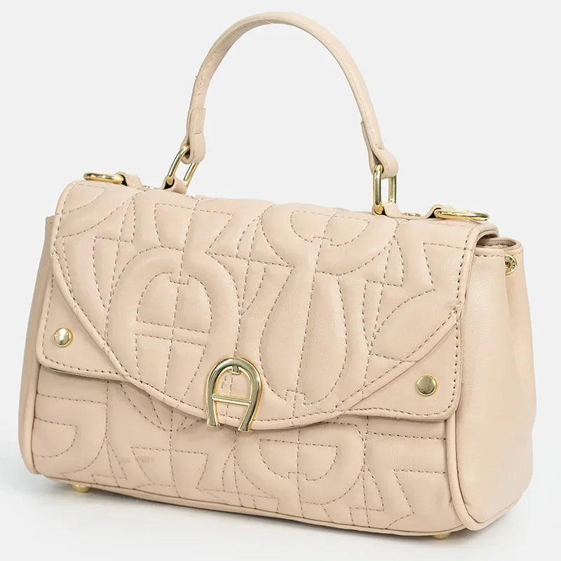 New Retro Women's Bag with Solid Color Letter Printing Exquisite Handbag, High-quality Multifunctional Niche Aesthetic Bag