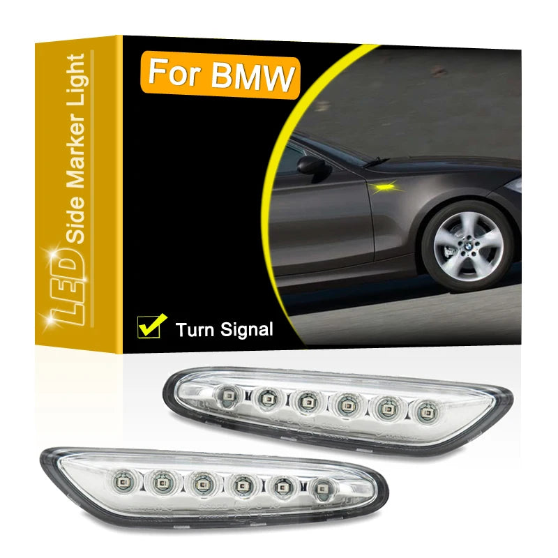 12V Clear Lens LED Side Marker Lamp Assembly For BMW E46 E60 E61 E81 E82 E87 E88 E90 E91 E92 E93 X1 X3 Blinker Turn Signal Light