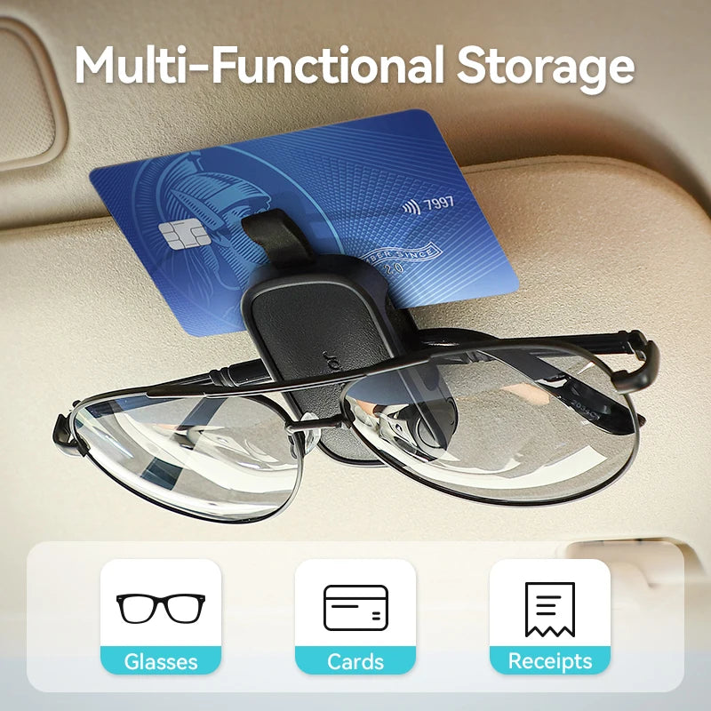 Joyroom Car Sunglasses Holder Universal Car Sun Visor Eyeglass Holder Glasses Clip Card Ticket Storage Clip For Car Accessories