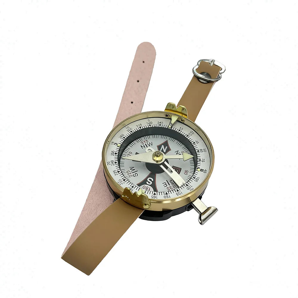 1Pc Luminous Compass Small Portable Survival Camping Equipment Vintage Hiking Metal Russian Design Outdoor Luopan Unique