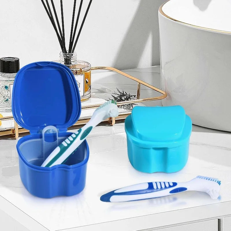 Denture Box Dental Fixator Denture Storage Box Toothbrush Oral Hygiene Products Clean Artificial Denture Storage Accessories