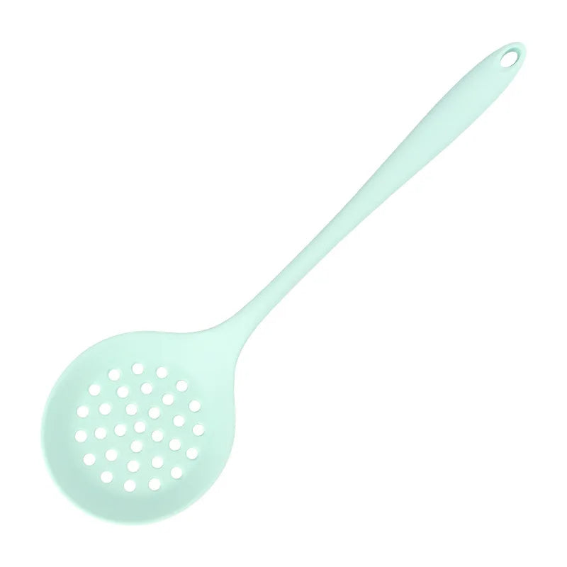 1/7pc Silicone Kitchen Utensil Set Non-Stick Spatula, Soup Ladle, Slotted Turner & 4 Tools | 450 ° F Heat-Resistant, Dishwashe S