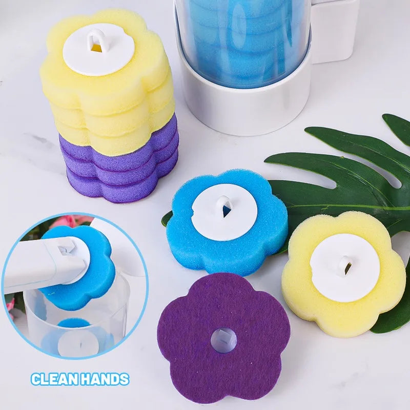 6-60PCS Toilet Disposable Replacement Head Foam Cleaning Sponges Heads Toilet Brush Refills No Dead Angle Bathroom Brush Heads