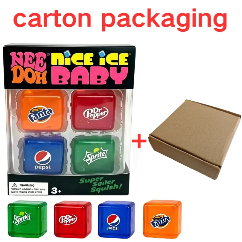 Schylling NeeDoh Mini Set Nice Cube & Mini Cat &Sports Ball Slow Rebound  Sensory Toy Stress Relief Mystery Blind Box Party Gift