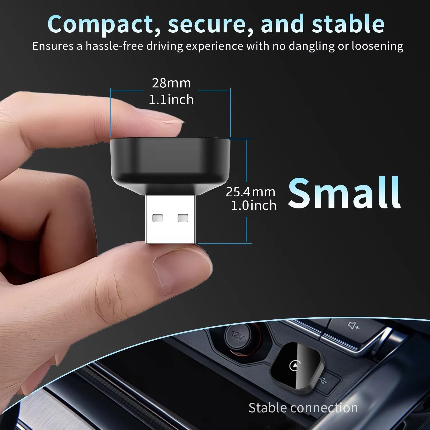Wireless CarPlay Adapter, Converts Wired to Wireless CarPlay & Android Auto, USB-A USB-C, for iPhone & Android, 98% Cars 2016+