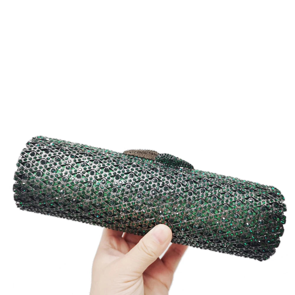 Blue Crystal Long Evening Clutch Luxury WHTUOHENG Diamond Wedding Purses Bridal Handbags Rhinestone Party Prom Clutches Bags