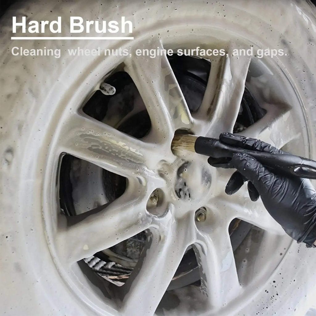 3/4 PCS Car Detailing Brush Set for Cleaning Exterior Boars Bristle Detailing Brushes Car Interior Cleaning Kit