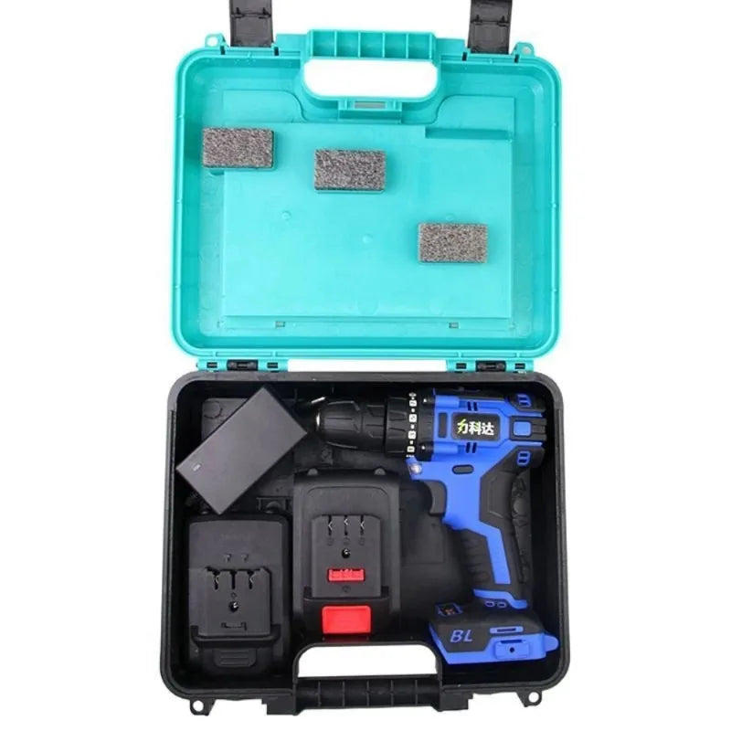 Heavy Duty Tool Case for Small Power Drill, 26x20cm Portable Organizer with Parts Box for 12V-21V Wrench, Durable Storage Caddy