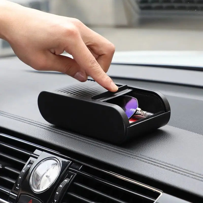 Car Center Console Storage Box, Universal Dashboard Organizer with Lid, Telescopic Coin Glasses Holde