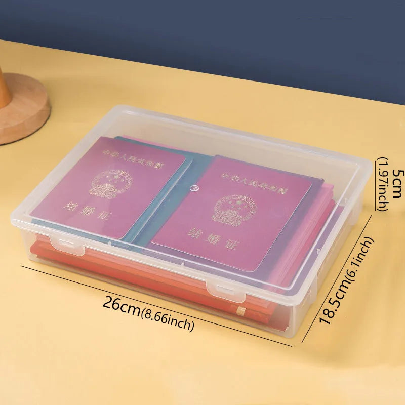Plastic Box for Data Certificate Stationery Jewelry Portable Capacity Stationery Jewelry Large Capacity File Organizer Supplies