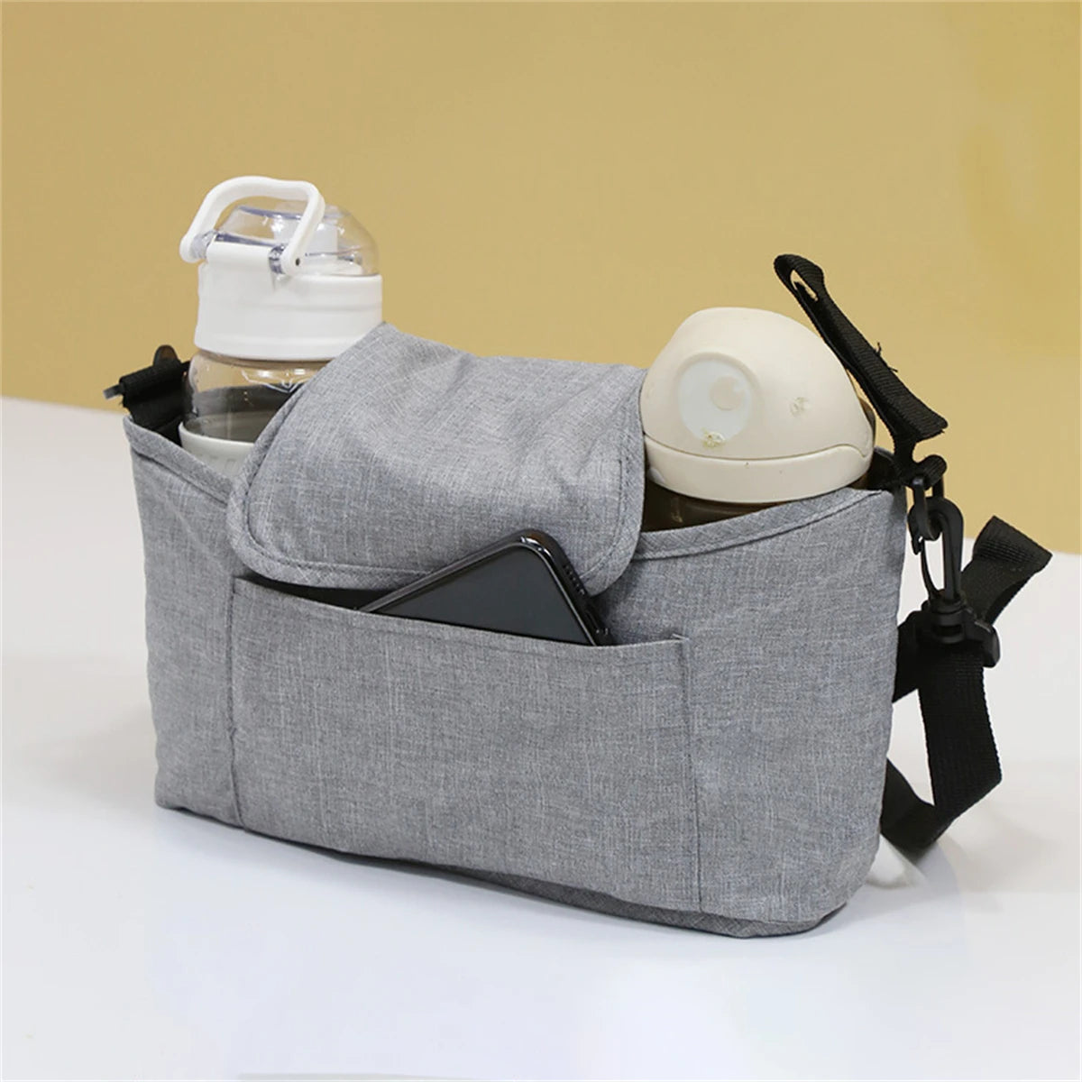 Baby Stroller Storage and Storage Bag, Multifunctional, Large Capacity Stroller Hanging Bag, Fashionable Single Shoulder Mommy B