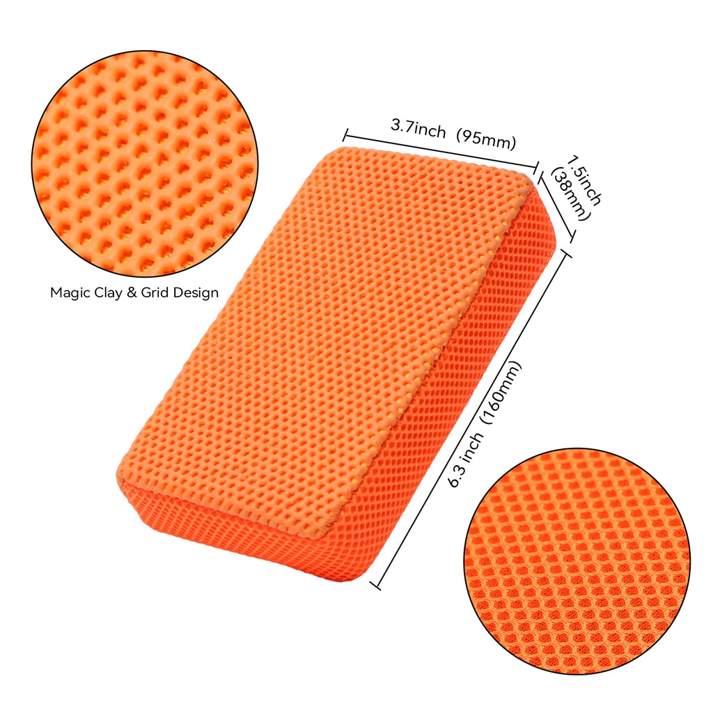Fartrygo 2Pc Ultra Clay Scubber Bar Scrubber Car Magic Clay Sponge Block Cleaning Eraser for Car Wash Paint Detailing Claying