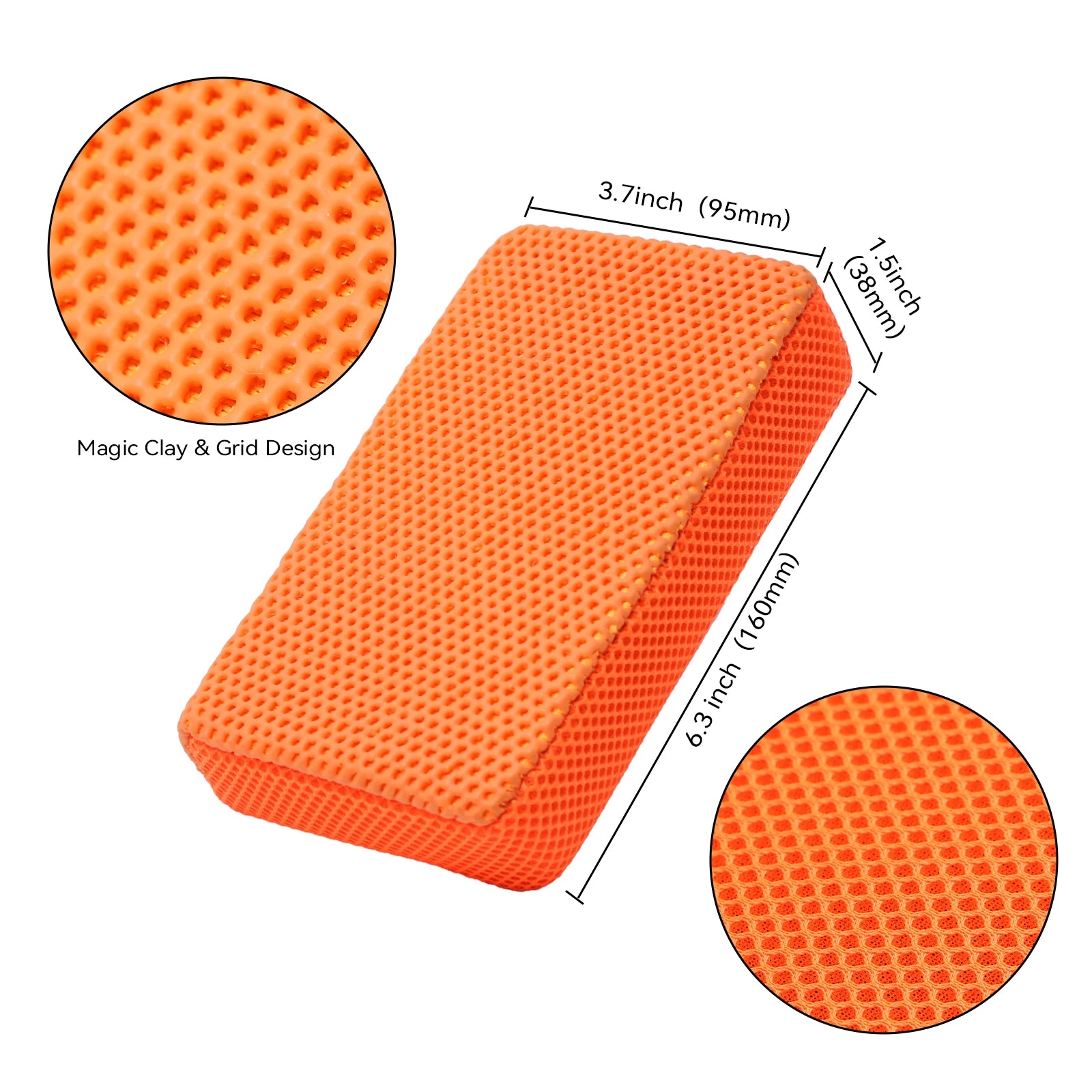 Fartrygo 2Pc Ultra Clay Scubber Bar Scrubber Car Magic Clay Sponge Block Cleaning Eraser for Car Wash Paint Detailing Claying