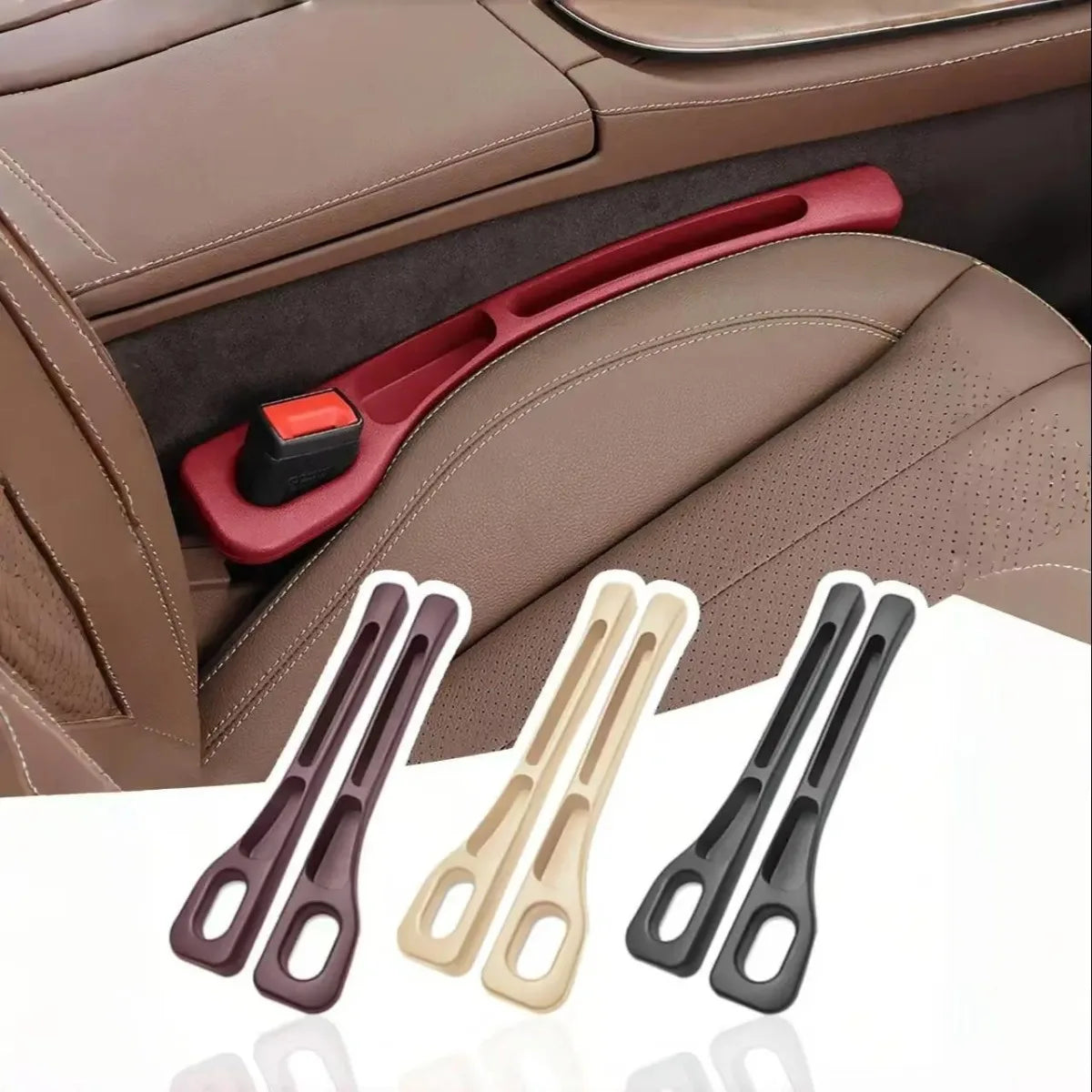 2 Pack Car Seat Gap Filler Strips, Dual Slot Design, Effective Leak Prevention, Easy Installation, Durable Material, Ideal for All Cars, Car Organizers, Car Storage Organizers, Car Organization Supplies