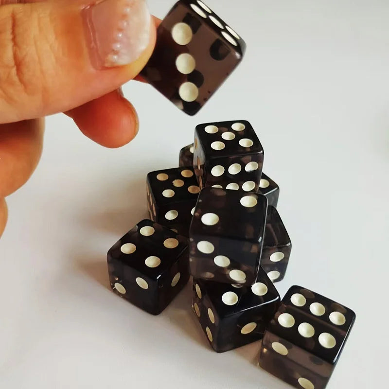 10Pcs Liquid Colored Square Dice 6 Sided D6 Dice Set 6 Faces 16mm Casino Game Dice With Square Edges Dice For Pub Board Game