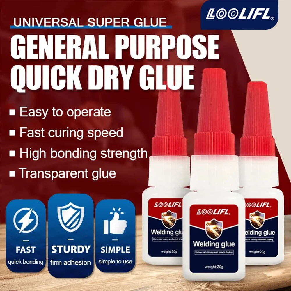 Loolifl Weldingglue Highstrength Universal Super Adhesive Waterproof Quickdry Glue for Ceramics Metal Plastics Wood Shoe Repair