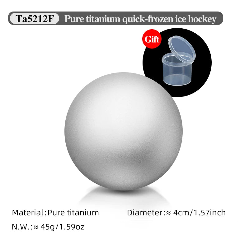 Tiartisan 40mm Titanium Ice Ball Reusable Quick Freeze Ice Cubes Outdoor Camping Portable Wine Whiskey Round Chilling Stones