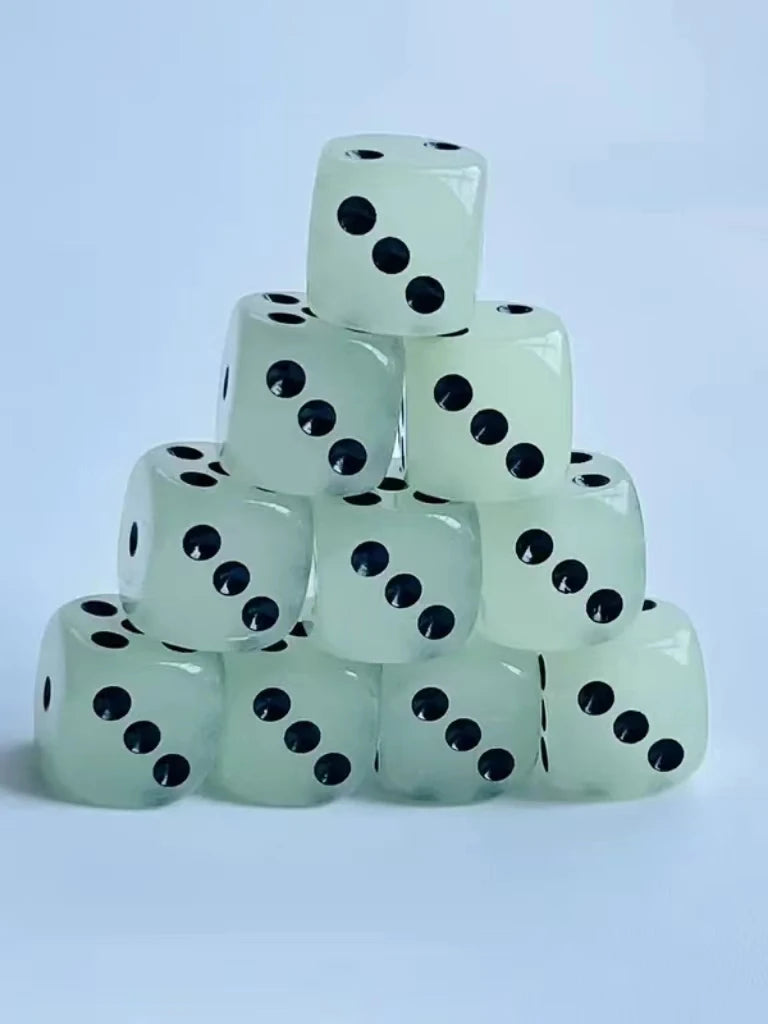 10pcs/set Luminous Dice, 16mm Circular Black Dot Dice, Nightclub Bar KTV Boutique Entertainment Luminous Dice Set