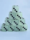 10pcs/set Luminous Dice, 16mm Circular Black Dot Dice, Nightclub Bar KTV Boutique Entertainment Luminous Dice Set