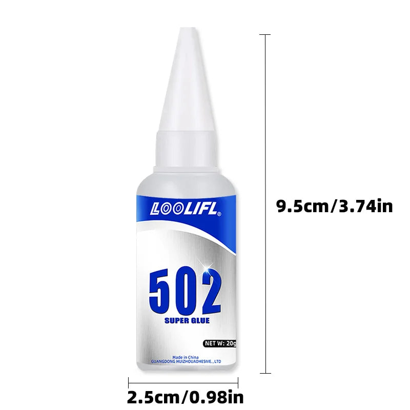 LOOLIFL 502 Super Glue 20g Instant Strong Adhesive Transparent Glue for Metal Plastic Wood Ceramics Universal Repair Tool 1-7pcs