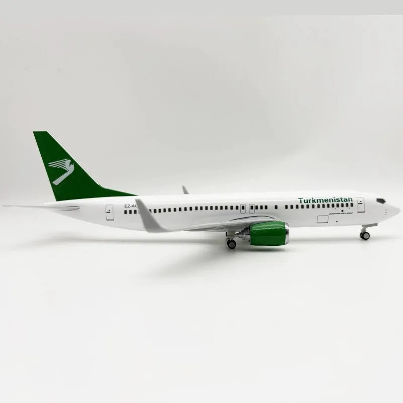 30CM Plane Model Turkmenistan B737 Resin Die-cast airplane With Base Adult Enthusiast Gift Collection Aircraft  Aviation
