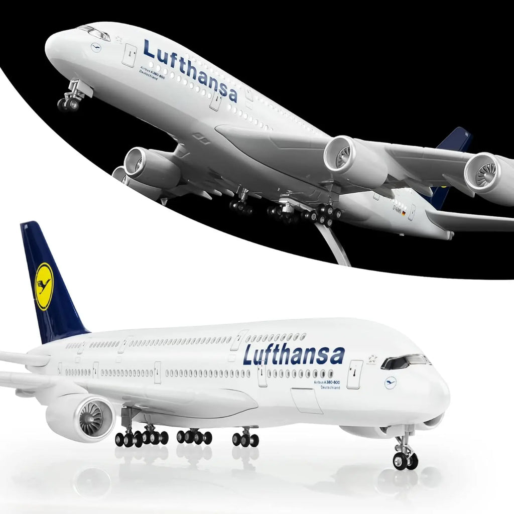 1:160 Scale Lufthansa A380 Diecast Resin Airplane Models kit with Stand Wheel collectible aircraft for  Aviation Enthusiast Gift