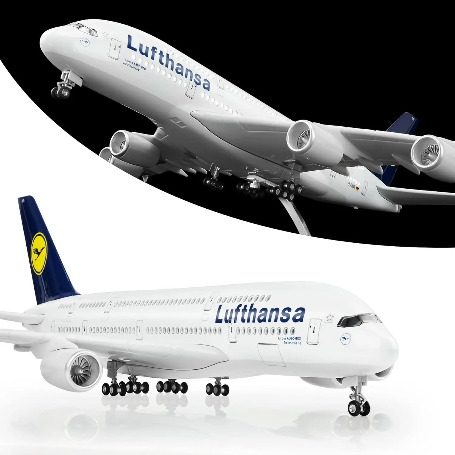 1:160 Scale Lufthansa A380 Diecast Resin Airplane Models kit with Stand Wheel collectible aircraft for  Aviation Enthusiast Gift