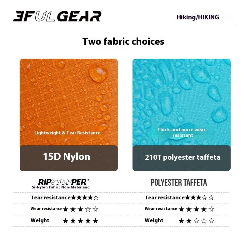 3F UL GEAR Hiking Raincoat Zipper 210T/15D Women/Men Waterproof Ultralight Outdoor Camping Travel Hooded Rain Coat Poncho Jacket