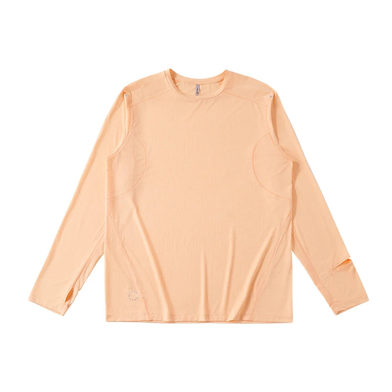 Men's Quick Dry Long Sleeve T-Shirt Sports Running Tee Summer Breathable Lightweight Fitness Gym Workout Top Activewear