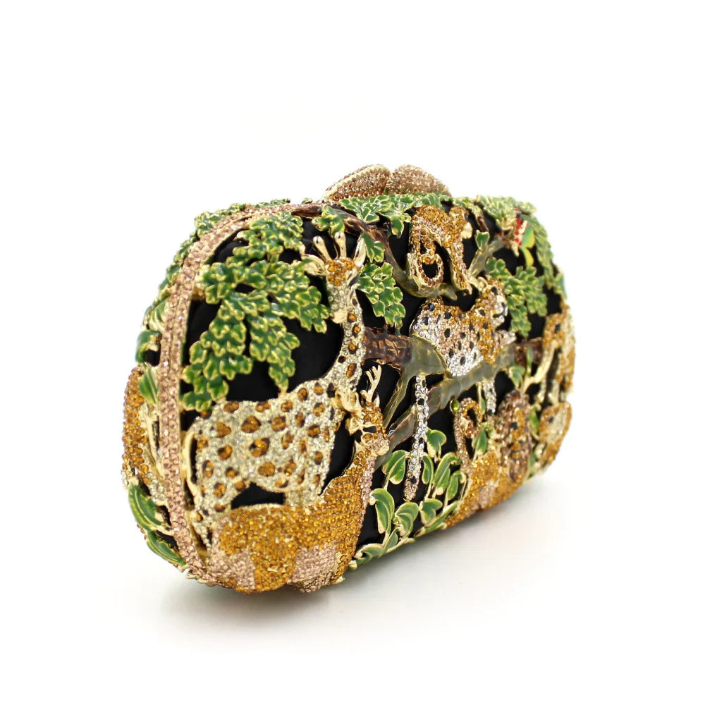 Forest Safari Animal Clutch, 3D Embossed Wildlife Evening Bag for Women. OEM Custom Jungle Theme Purse, Low MOQ Wholesale from F