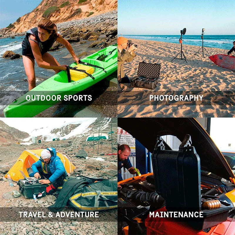Heavy Duty Waterproof Hard Tool Case 360x270x190mm with Sponge Insert Safety Storage Box for Tools Instruments Tool Storage Box
