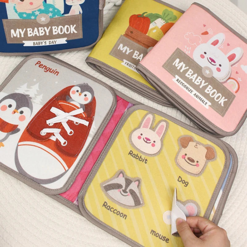 1PCS Soft Baby Book Montessori early education quiet cloth book Learning Toys for Babies 0-6 Months and Up Enlightenment Puzzle