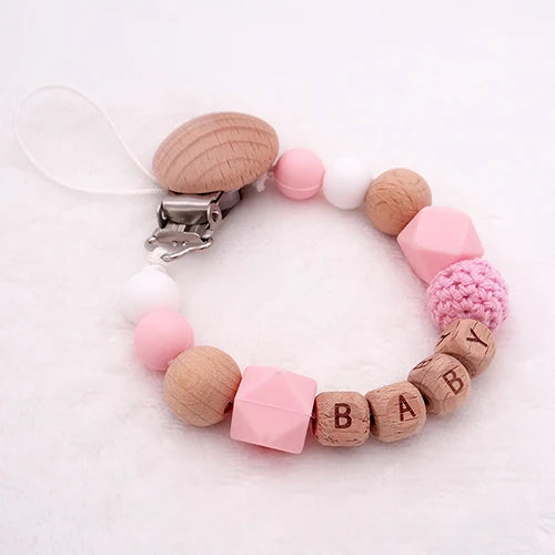 New Baby Pacifier Clips Personalized Name Teethers Toys Dummy Nipples Holder Clip Chain Babies Accessories Newborn Gifts Custom