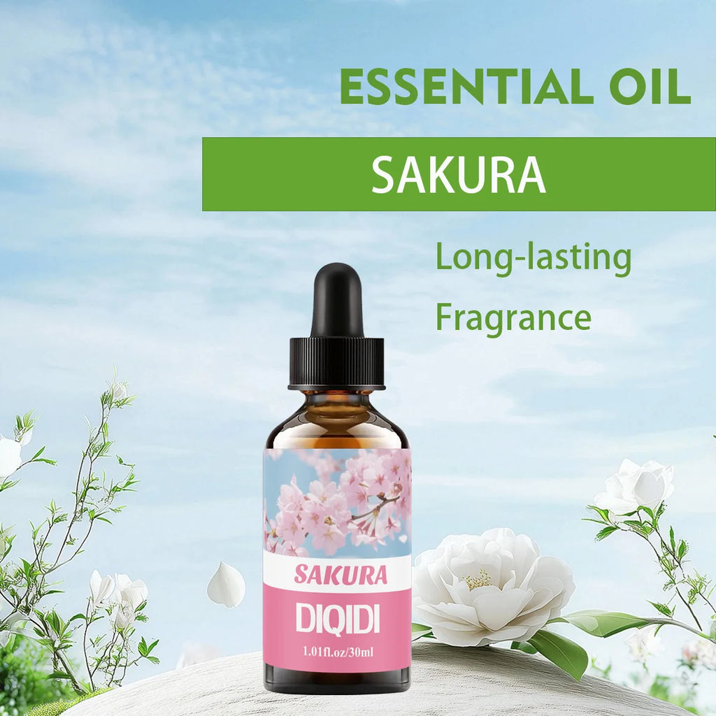 2Pcs Sakura Essential Oil Set, Christmas Essential Oil, Aromatherapy Home Fragrance Oil, Diffuser, Humidifier, Multi-Function