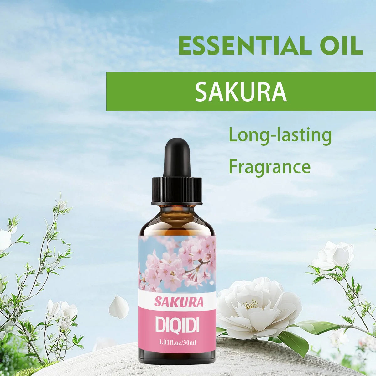 2Pcs Sakura Essential Oil Set, Christmas Essential Oil, Aromatherapy Home Fragrance Oil, Diffuser, Humidifier, Multi-Function