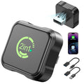 2026 Upgraded Wireless CarPlay & Android Auto Adapter, 2-in-1 Mini Size Plug and Play Adapter for iPhone & Android Auto, Seamless Connection for Convert Wired to Wireless Car Play, USB/USB-C Port